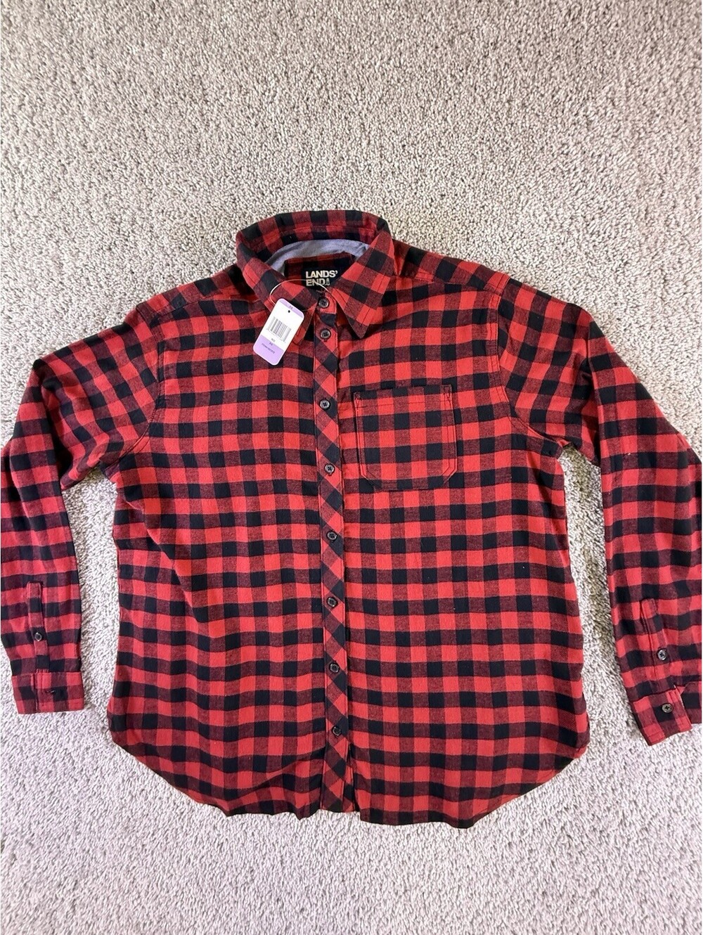 NWT Lands' End Womens Size XS Button Down Shirt Western Rodeo Camping Flannel